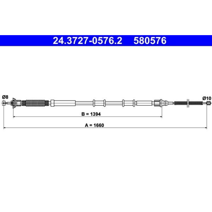 ATE 24.3727-0576.2 Seilzug, Feststellbremse ATE 24.3727-0576.2 Seilzug, Feststellbremse