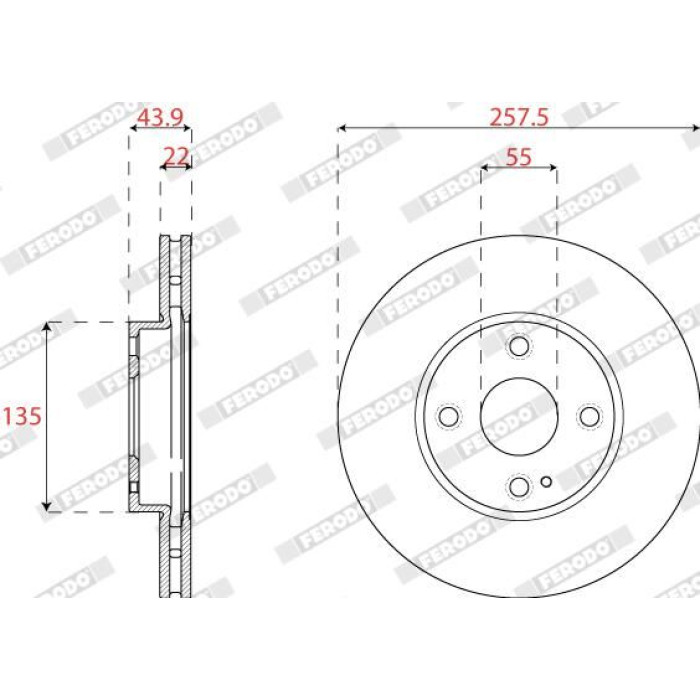 Ferodo DDF2861C Bremsscheibe PREMIER Ferodo DDF2861C Bremsscheibe PREMIER