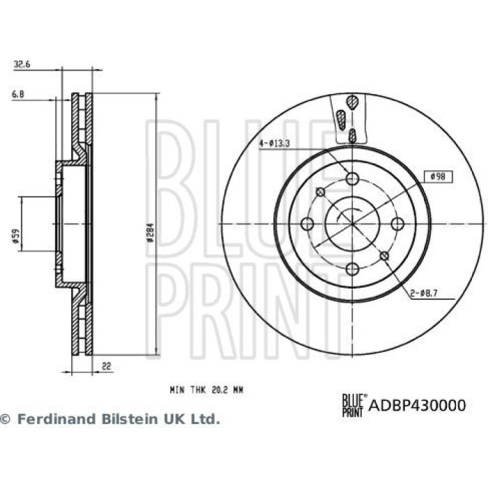 Blue Print ADBP430000 Bremsscheibe Blue Print ADBP430000 Bremsscheibe