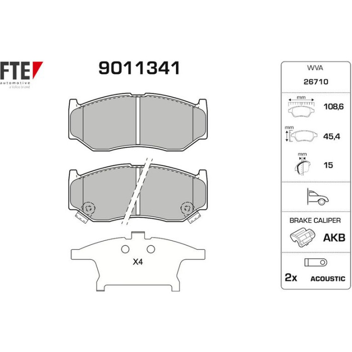 FTE 9011341 Bremsbelagsatz, Scheibenbremse FTE 9011341 Bremsbelagsatz, Scheibenbremse