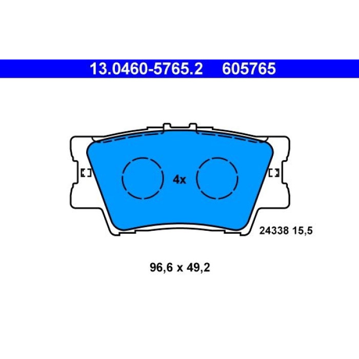 ATE 13.0460-5765.2 Bremsbelagsatz, Scheibenbremse ATE 13.0460-5765.2 Bremsbelagsatz, Scheibenbremse