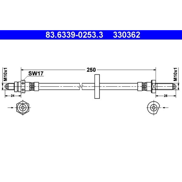 ATE 83.6339-0253.3 Bremsschlauch ATE 83.6339-0253.3 Bremsschlauch