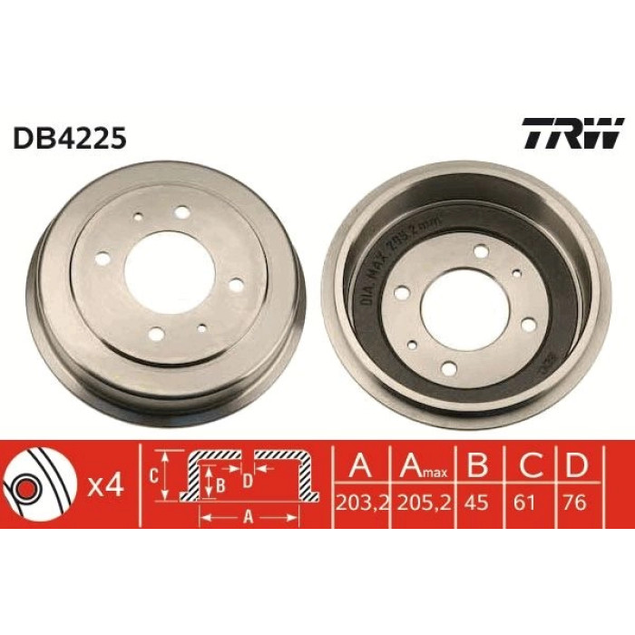 TRW DB4225 Bremstrommel