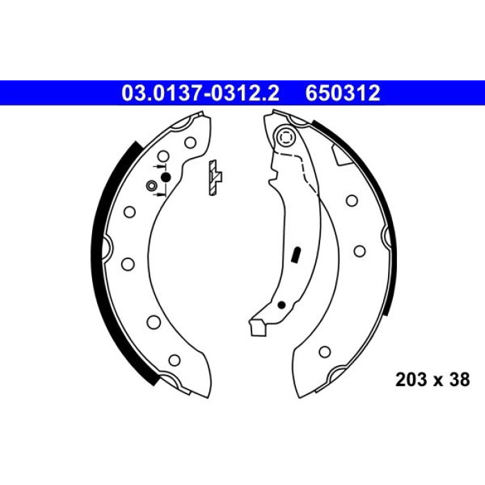 ATE 03.0137-0312.2 Bremsbackensatz ATE 03.0137-0312.2 Bremsbackensatz
