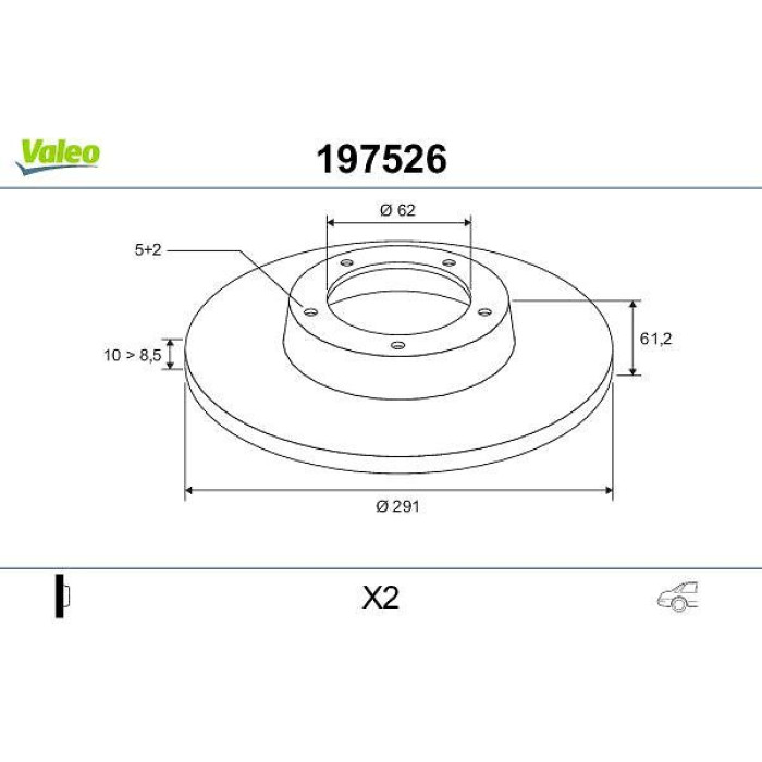 Valeo 197526 Bremsscheibe Valeo 197526 Bremsscheibe