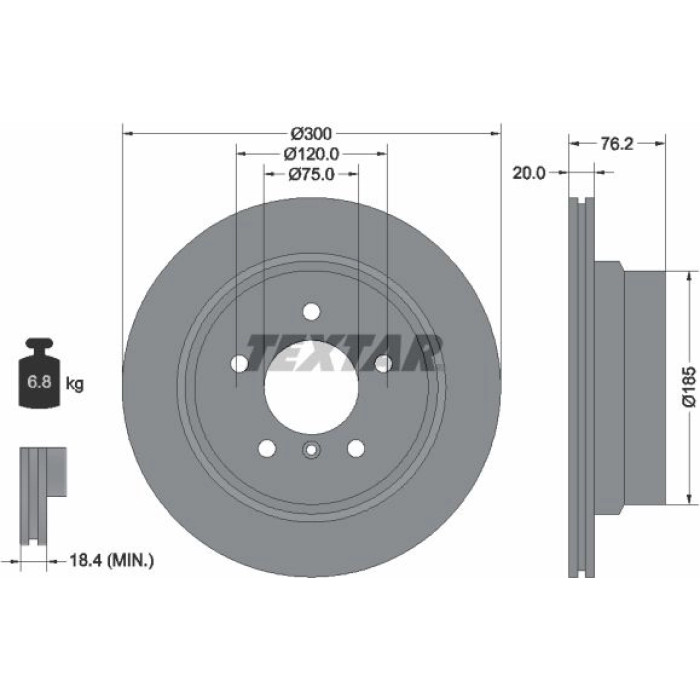 Textar 92227103 Bremsscheibe PRO