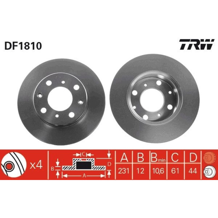 TRW DF1810 Bremsscheibe