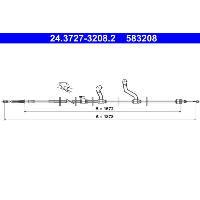 ATE 24.3727-3208.2 Seilzug, Feststellbremse ATE 24.3727-3208.2 Seilzug, Feststellbremse