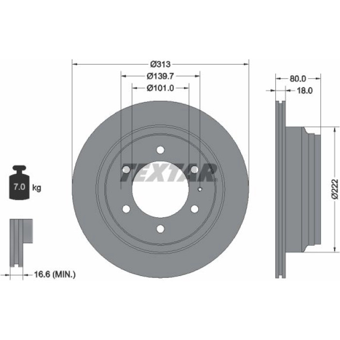Textar 92091600 Bremsscheibe