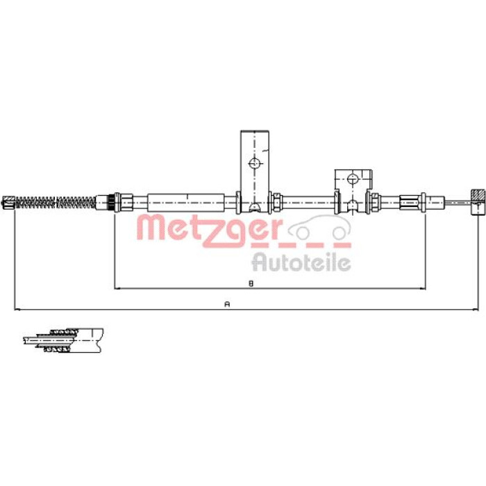 Metzger 17.5014 Seilzug, Feststellbremse Metzger 17.5014 Seilzug, Feststellbremse