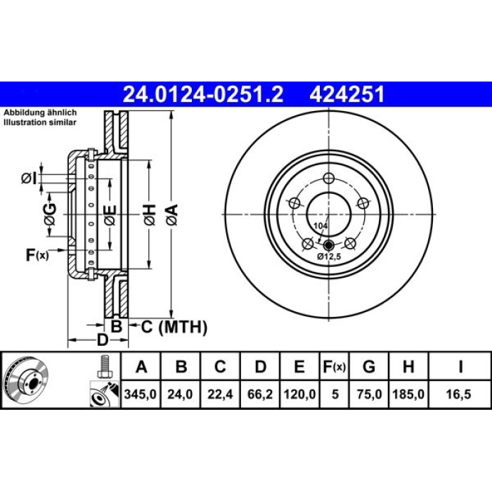 ATE 24.0124-0251.2 Bremsscheibe