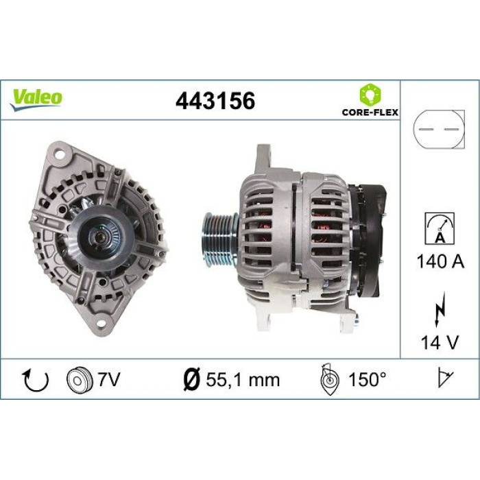 Valeo 443156 Generator CORE-FLEX Valeo 443156 Generator CORE-FLEX