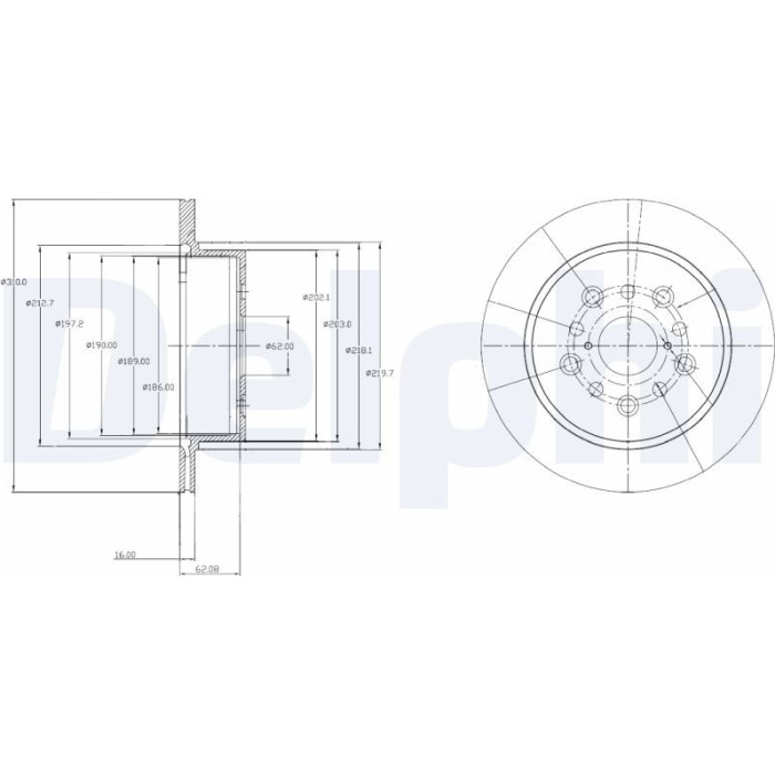 Delphi BG4216 Bremsscheibe Delphi BG4216 Bremsscheibe