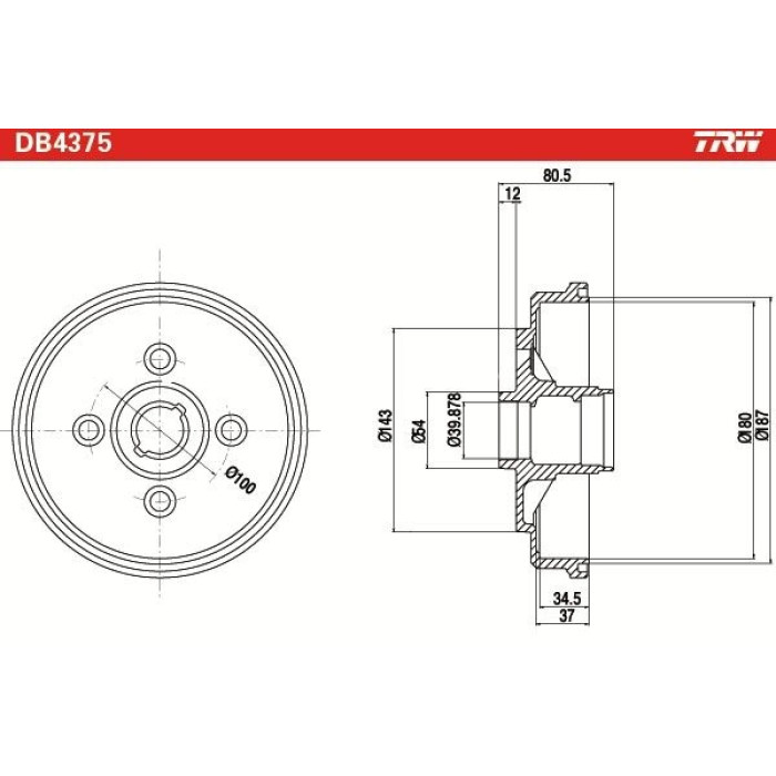 TRW DB4375 Bremstrommel TRW DB4375 Bremstrommel