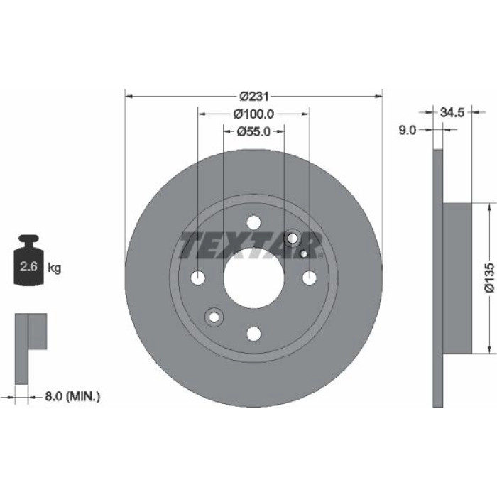 Textar 92096600 Bremsscheibe