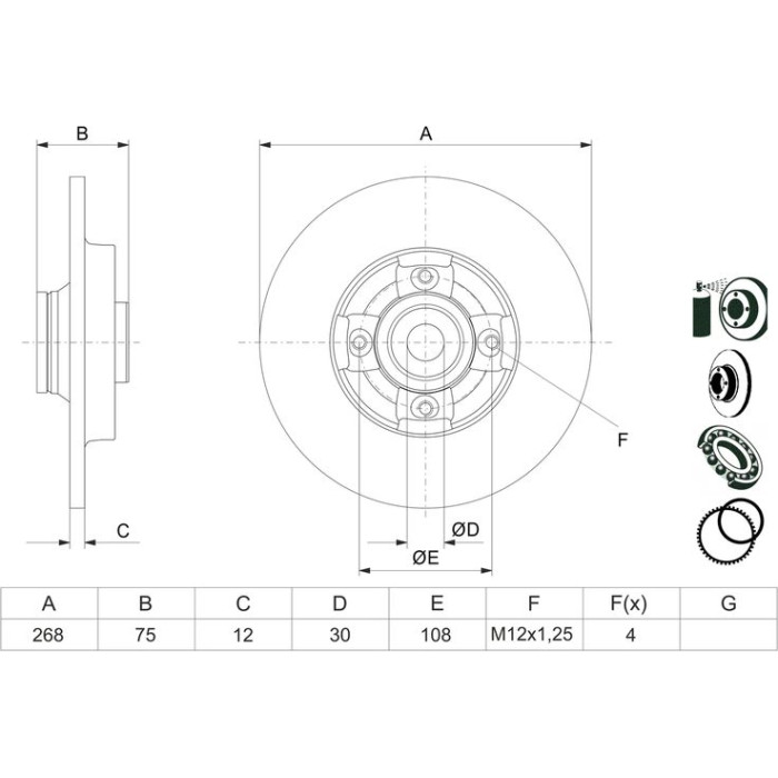 BOSCH 0 986 479 387 Bremsscheibe BOSCH 0 986 479 387 Bremsscheibe