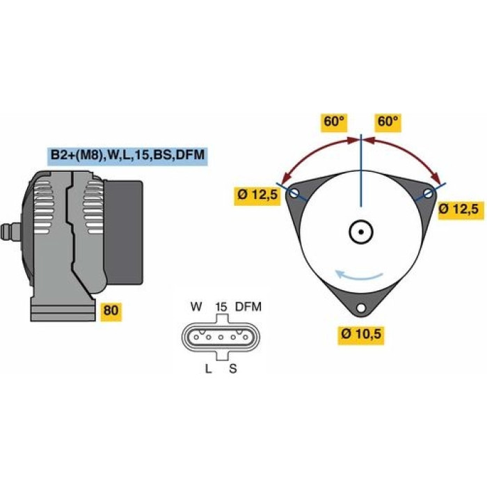 BOSCH 0 124 555 065 Generator BOSCH 0 124 555 065 Generator