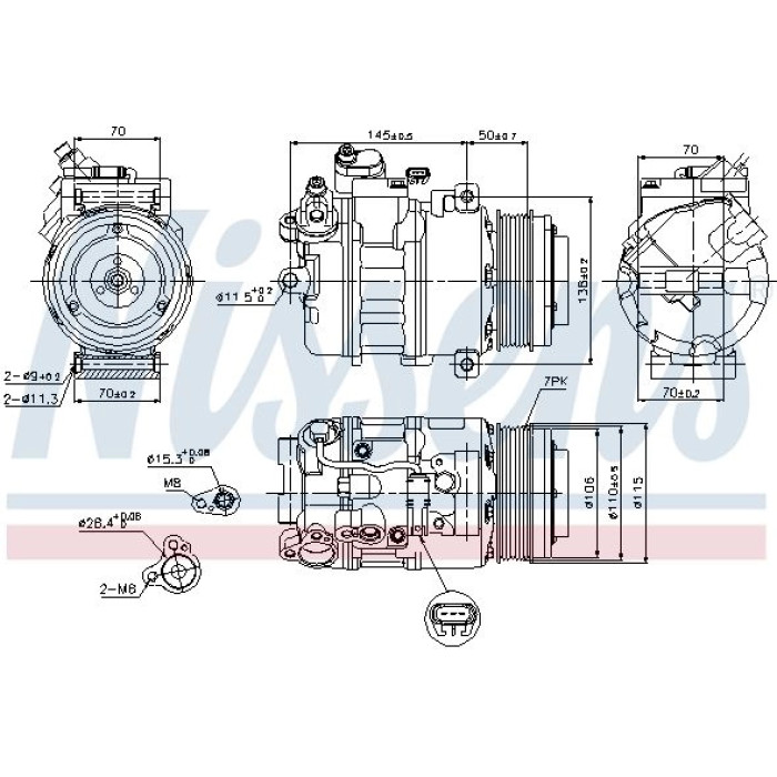 Nissens 89574 Kompressor, Klimaanlage FIRST FIT