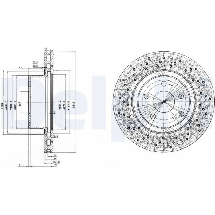 Delphi BG3828 Bremsscheibe