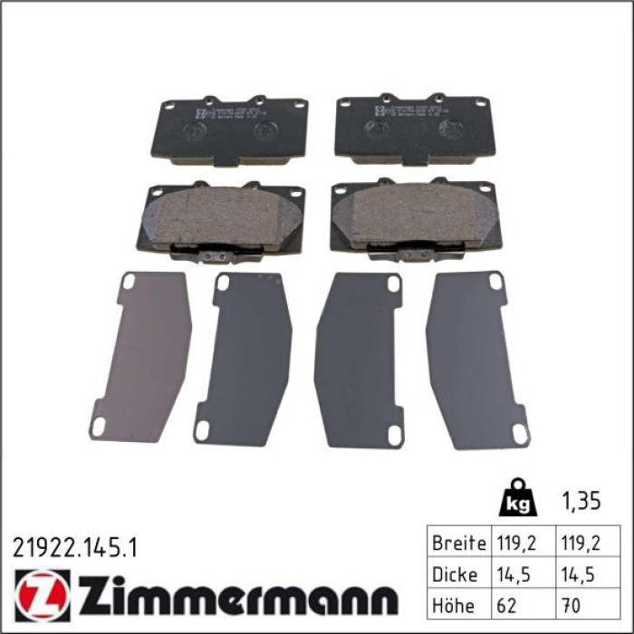 Bremsbelagsatz, Scheibenbremse 21922.145.1 Bremsbelagsatz, Scheibenbremse 21922.145.1