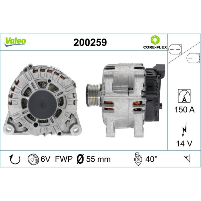 Valeo 200259 Generator CORE-FLEX