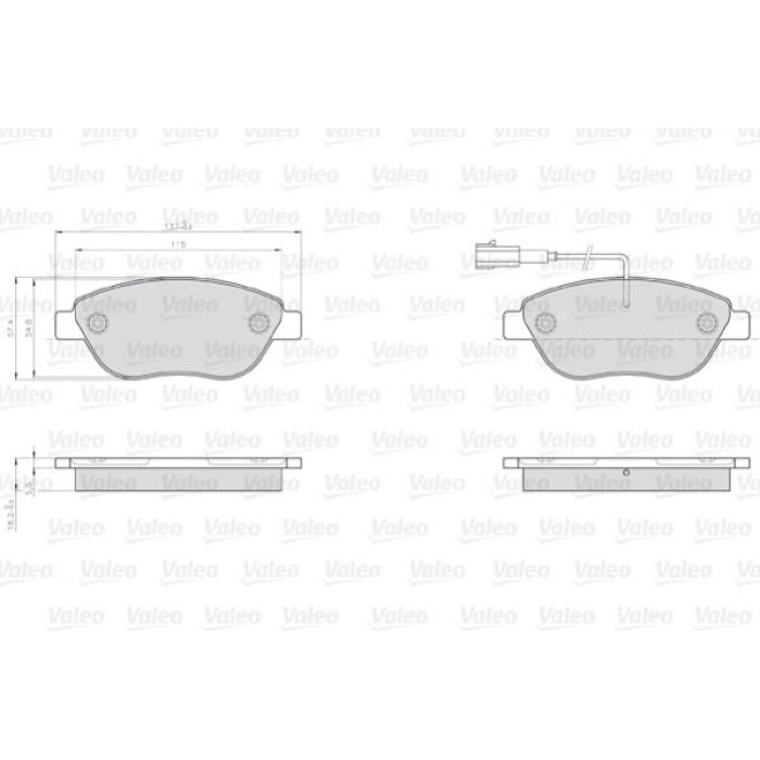 Valeo 872708 Bremsbelagsatz, Scheibenbremse OPTIPACK for LCV