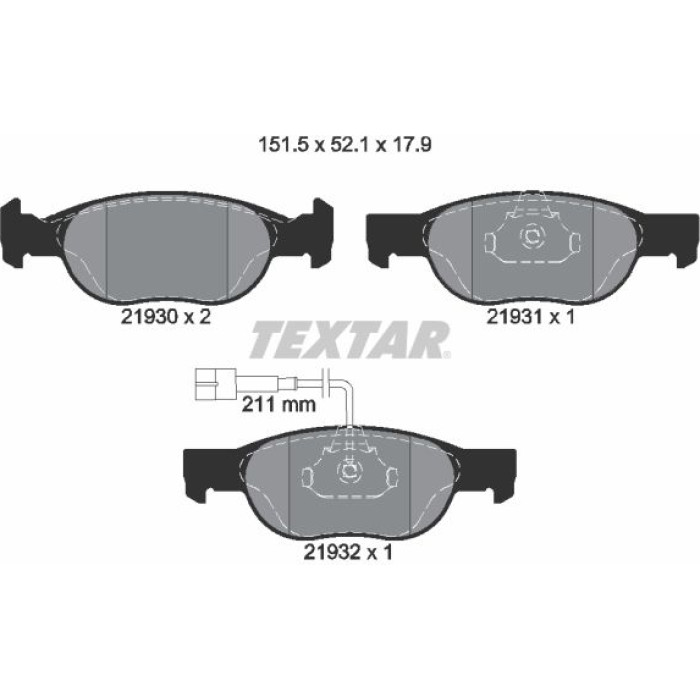 Textar 2193002 Bremsbelagsatz, Scheibenbremse Q+