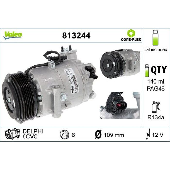 Valeo 813244 Kompressor, Klimaanlage CORE-FLEX Valeo 813244 Kompressor, Klimaanlage CORE-FLEX