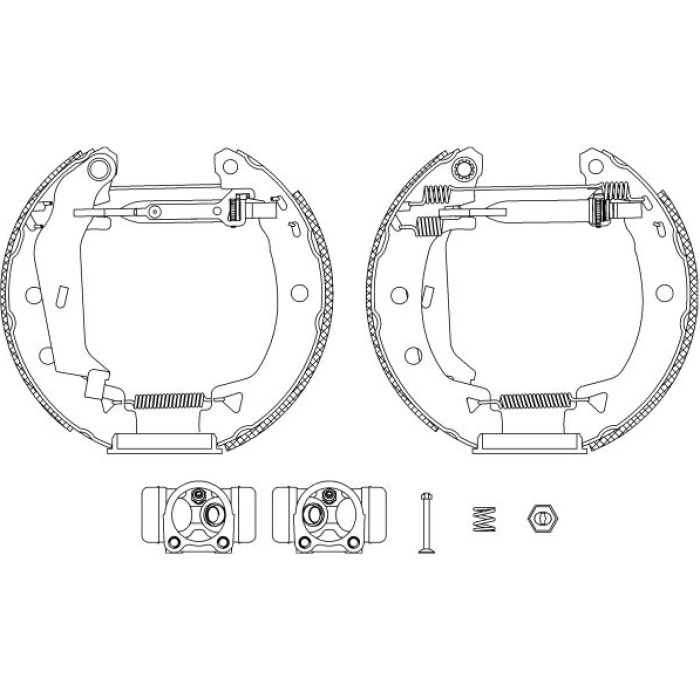 Hella 8DB 355 004-011 Bremsbackensatz Shoe Kit Pro