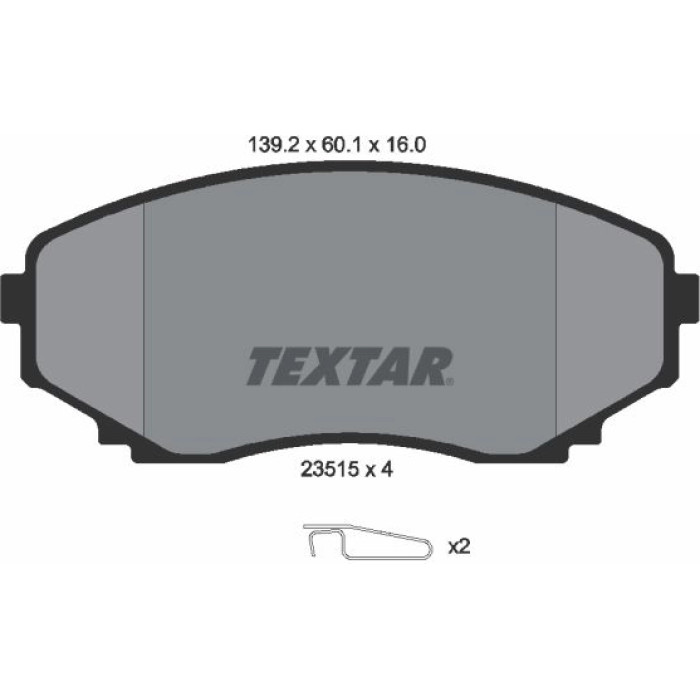 Textar 2351501 Bremsbelagsatz, Scheibenbremse
