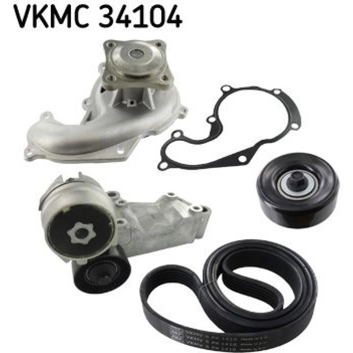 SKF VKMC 34104 Wasserpumpe + Keilrippenriemensatz