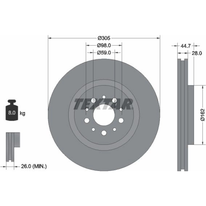 Textar 92092700 Bremsscheibe