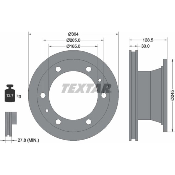 Textar 93084800 Bremsscheibe Textar 93084800 Bremsscheibe
