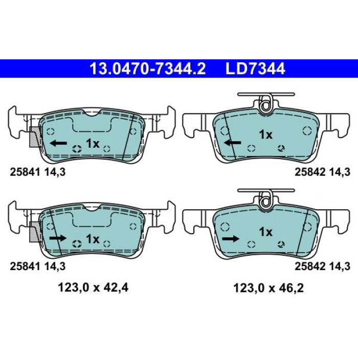 ATE 13.0470-7344.2 Bremsbelagsatz, Scheibenbremse Ceramic ATE 13.0470-7344.2 Bremsbelagsatz, Scheibenbremse Ceramic