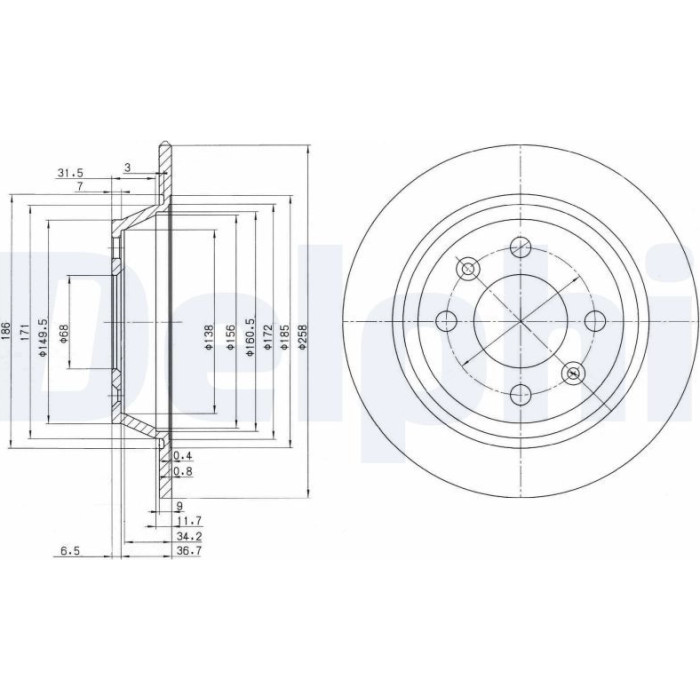Delphi BG2420 Bremsscheibe Delphi BG2420 Bremsscheibe