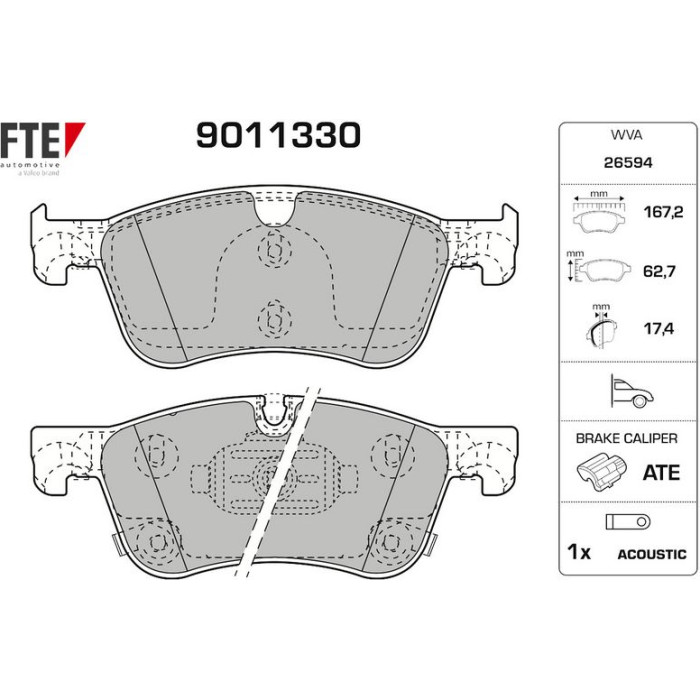 FTE 9011330 Bremsbelagsatz, Scheibenbremse