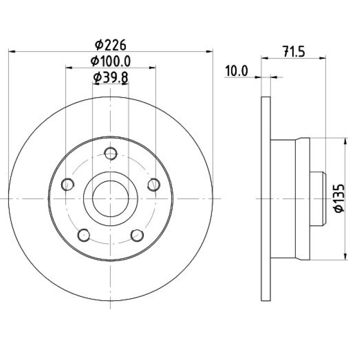 Hella 8DD 355 102-751 Bremsscheibe Hella 8DD 355 102-751 Bremsscheibe