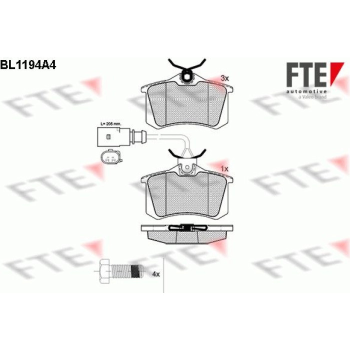 FTE 9010053 Bremsbelagsatz, Scheibenbremse FTE 9010053 Bremsbelagsatz, Scheibenbremse