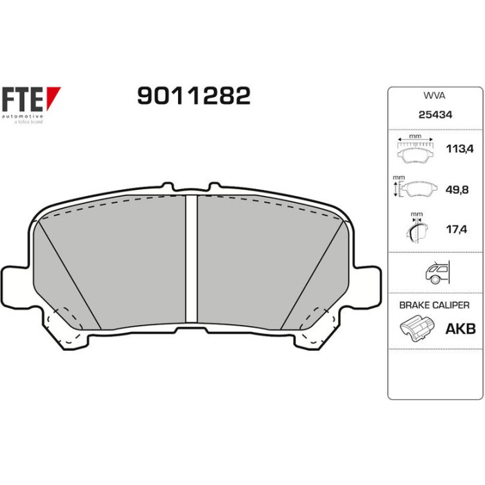 FTE 9011282 Bremsbelagsatz, Scheibenbremse FTE 9011282 Bremsbelagsatz, Scheibenbremse