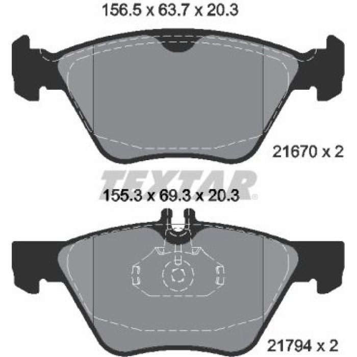 Textar 2167081 Bremsbelagsatz, Scheibenbremse epad Textar 2167081 Bremsbelagsatz, Scheibenbremse epad