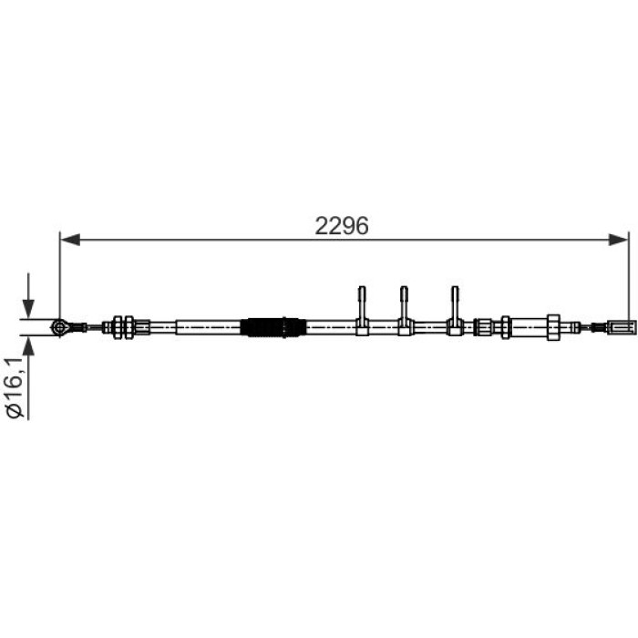 BOSCH 1 987 482 595 Seilzug, Feststellbremse BOSCH 1 987 482 595 Seilzug, Feststellbremse