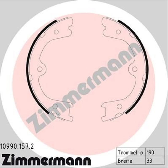 Zimmermann 10990.157.2 Bremsbackensatz, Feststellbremse