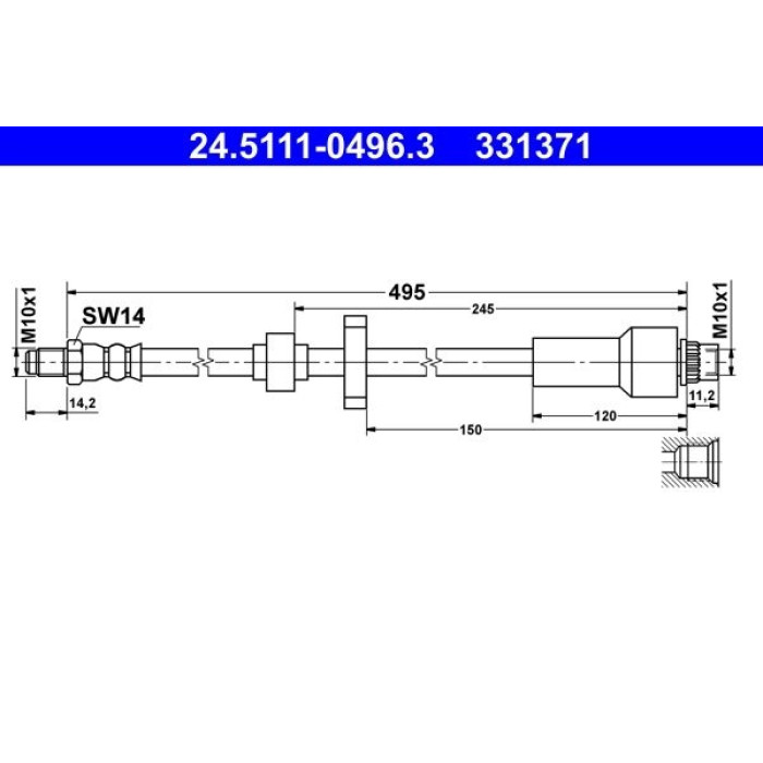 ATE 24.5111-0496.3 Bremsschlauch ATE 24.5111-0496.3 Bremsschlauch