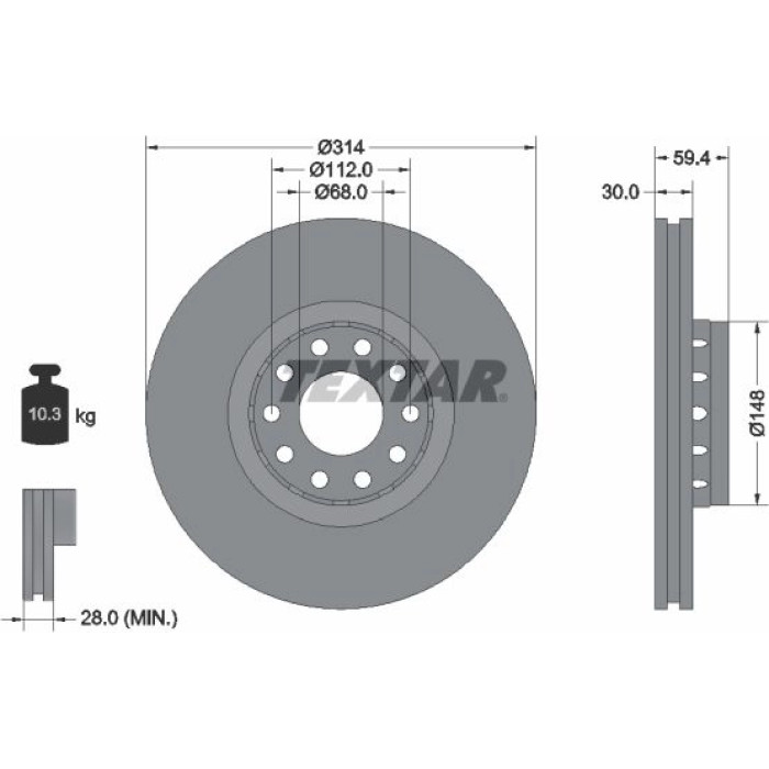 Textar 92073200 Bremsscheibe