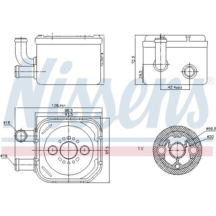 Nissens 90654 Ölkühler, Motoröl FIRST FIT