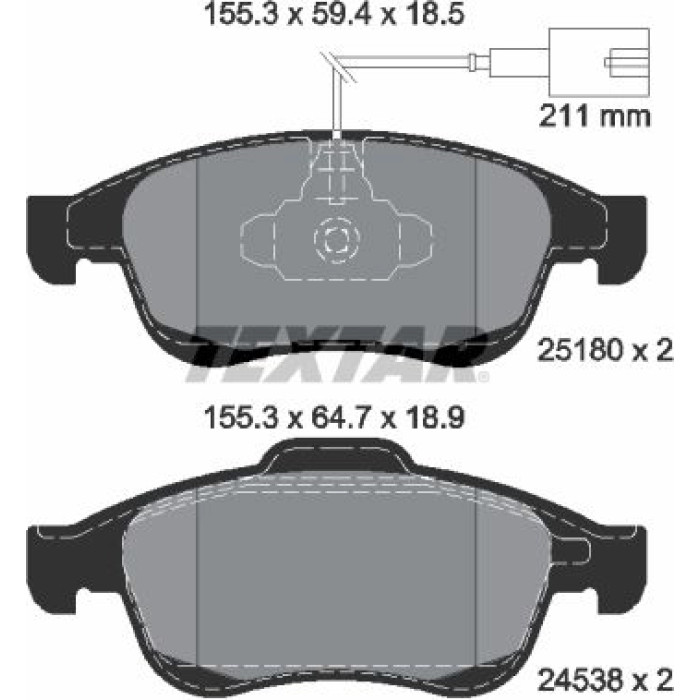 Bremsbelagsatz, Scheibenbremse 2518001 Bremsbelagsatz, Scheibenbremse 2518001