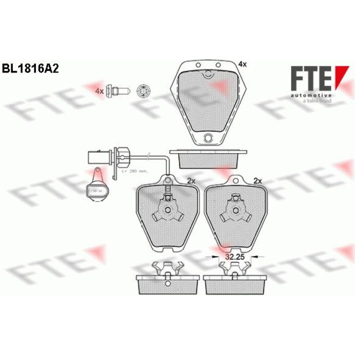 FTE 9010394 Bremsbelagsatz, Scheibenbremse