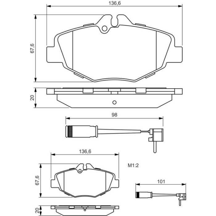 BOSCH 0 986 494 285 Bremsbelagsatz, Scheibenbremse