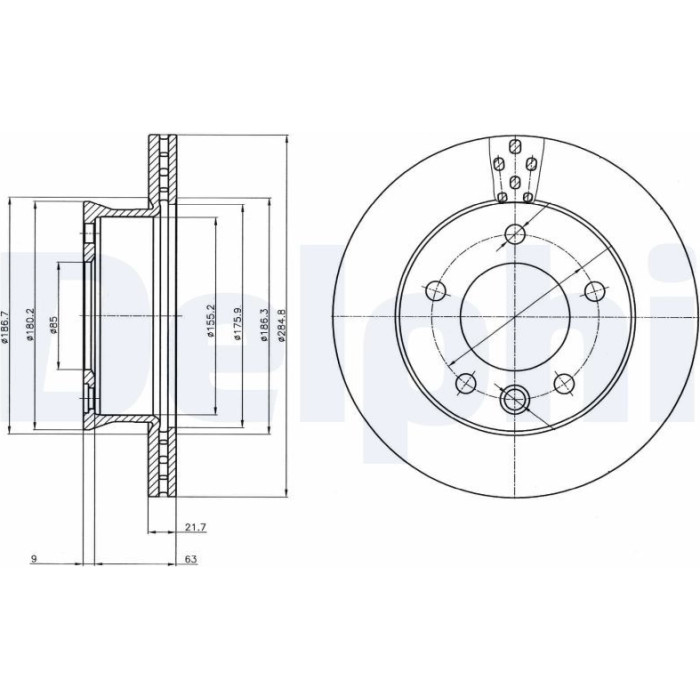 Delphi BG4067 Bremsscheibe