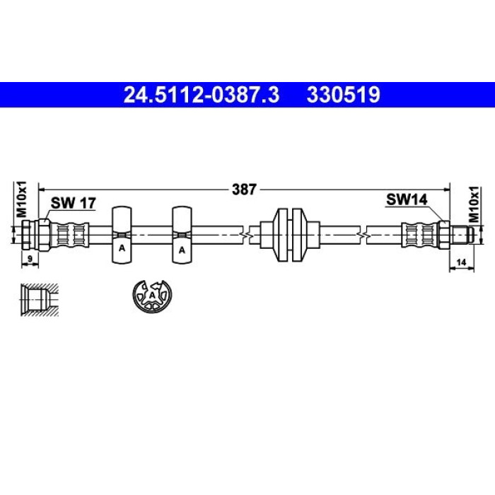 ATE 24.5112-0387.3 Bremsschlauch ATE 24.5112-0387.3 Bremsschlauch